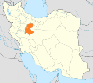 Map of Iran with Markazi highlighted