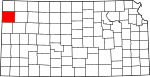 State map highlighting Sherman County