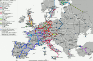 Networks of Major High Speed Rail Operators in Europe