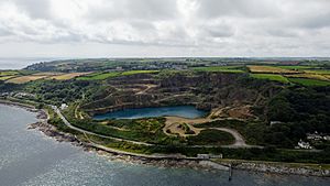 Penlee Quary from air Fossick