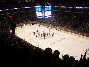 Winnipeg Jets first home victory celebration