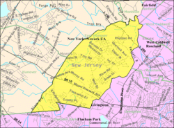 Census Bureau map of East Hanover, New Jersey