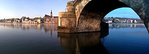 Panorama of Kitzingen with Old Bridge on the Main River