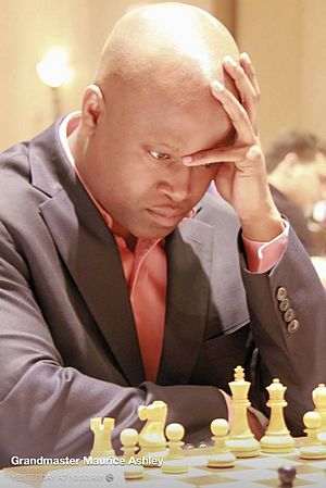 Maurice Ashley playing a Chess game in 2015