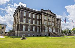 The Mills County Courthouse in Goldthwaite