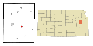 Location within Osage County and Kansas