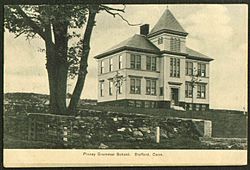 PostcardStaffordCTPinneyGrmrSch1909