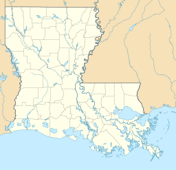 Location of lake in Louisiana, USA