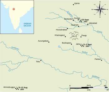 Assaye campaign map