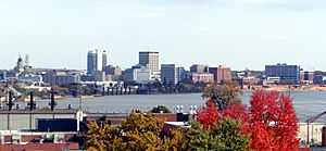 Downtown Evansville Skyline in October, 2018