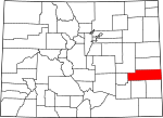 State map highlighting Kiowa County