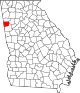 State map highlighting Haralson County