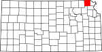 State map highlighting Brown County