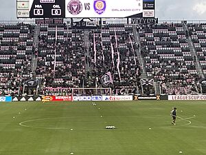 Messi flag at DRV PNK Stadium