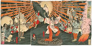 Origin of the Cave Door Dance (Amaterasu) by Shunsai Toshimasa 1889