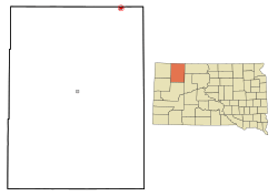 Location in Perkins County and the state of South Dakota