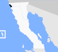 Location of Rosarito in Baja California