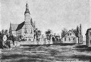 Šiauliai church in 19th c