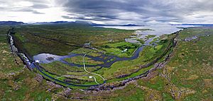 Alþingi Lögberg aerial panorama