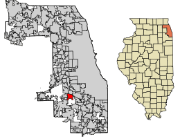 Location of Palos Heights in Cook County, Illinois.