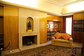 Eltham Palace - interior, view of library