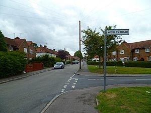 Looking west at the junction of Hesa and Wesley Roads (geograph 3651135)