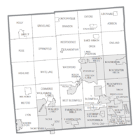 Cities and Townships in the county