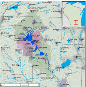 Yahara River WI map.png