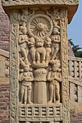 Carving of Ashokan pillar at Sanchi