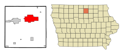 Location of Mason City, Iowa