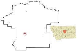 Location of Lewistown, Montana