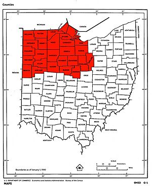 Northwest Ohio Counties Map