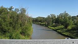 The old Mississippi River bed at St. Mary, now just a small stream