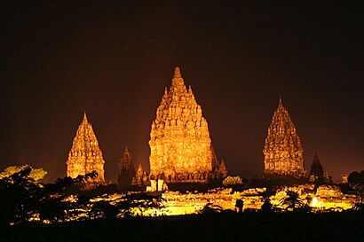 Prambanan at night