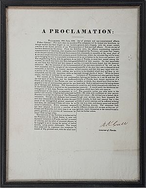 Second Seminole War Broadside, 1836