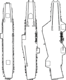 USS Midway (CV-41) deck plans 1945, 1957 and 1970