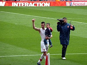 Vanpersie with son shaqueel