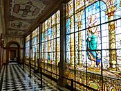 Beautiful stained glass hallway