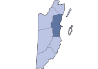 Location of the district in Belize