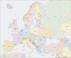 Europe countries map en