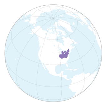 Map showing historical (in purple) and currently recognized (in pink) Iroquois territory claims.