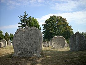 Heart-shaped tombstones in Balatonudvari