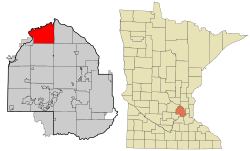 Location of the city of Rogerswithin Hennepin County, Minnesota