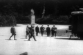 Hitler and german-nazi officers staring at french marechal foch statue 21 June 1940