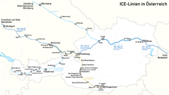 ICE-Linien in Österreich