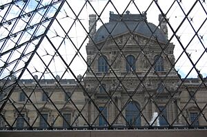 Inside the Pyramid-Louvre museum