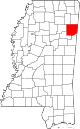 State map highlighting Monroe County