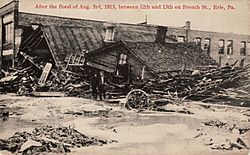 PostcardEriePAFrenchStAfterFlood3August1915