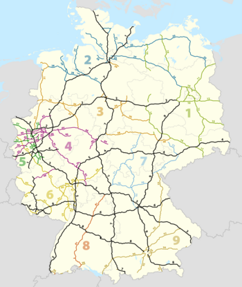 Deutschland Autobahnen Nummerierung