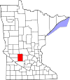 State map highlighting Kandiyohi County